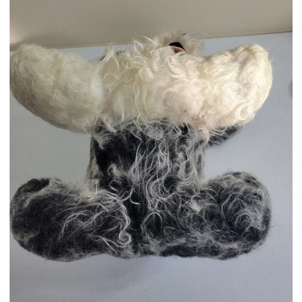Vintage Sheep Dog Carnival Black White Fluffy Plush Stuffed Animal Toy‎ 17